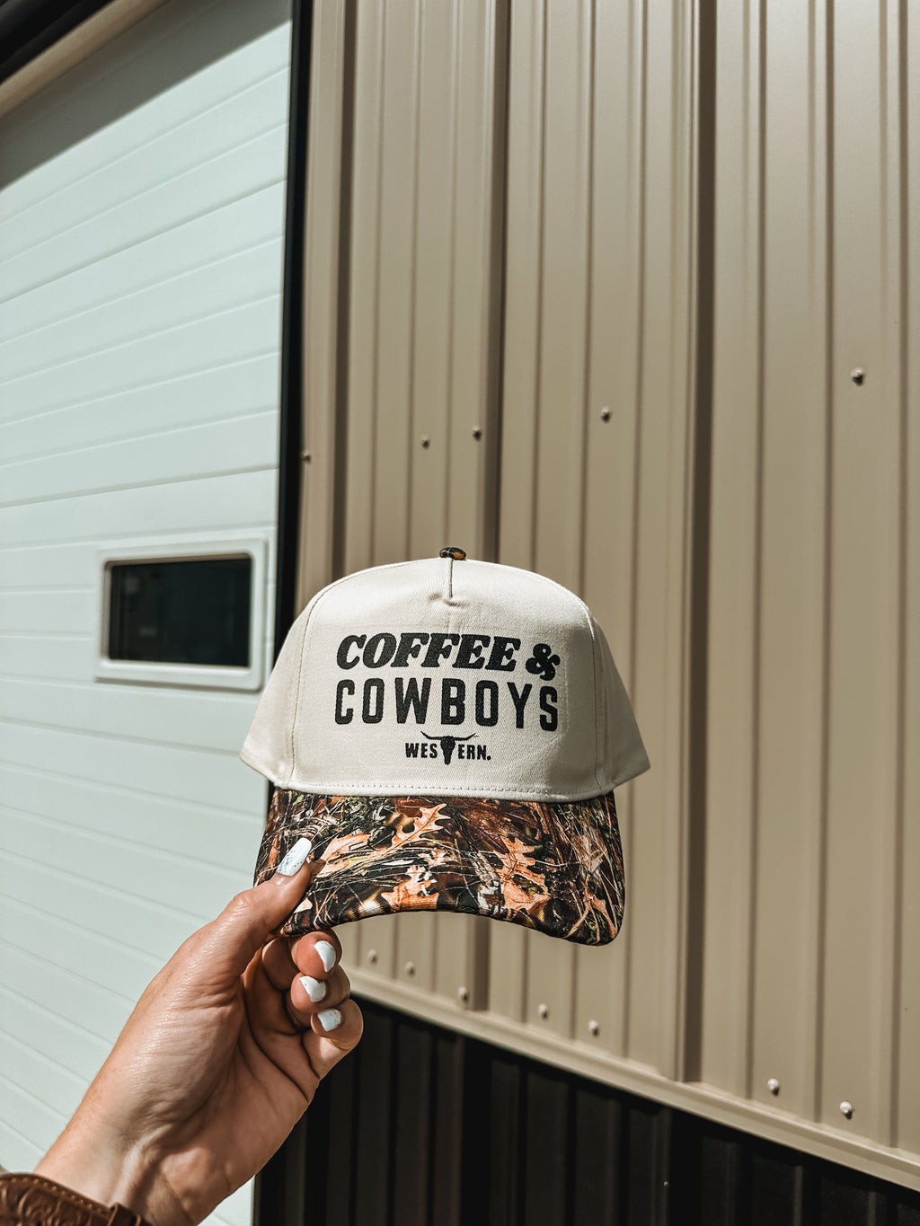 Coffee & Cowboys Hat - Camo Woods/Cream