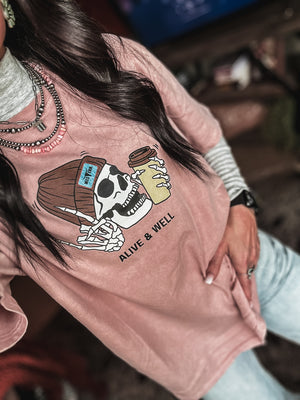 Alive & Well Oversized T - Vintage Peach