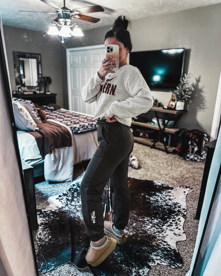 Brand Tri-Cotton Joggers - Charcoal