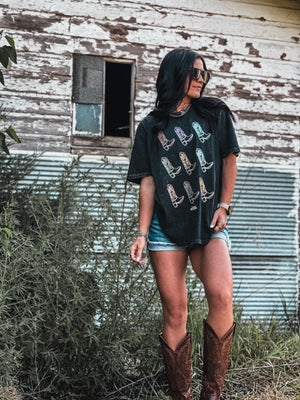 In My Boots - Black Oversized Tee