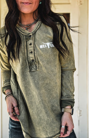 Brand Bozeman Button Longsleeve - Ash Olive