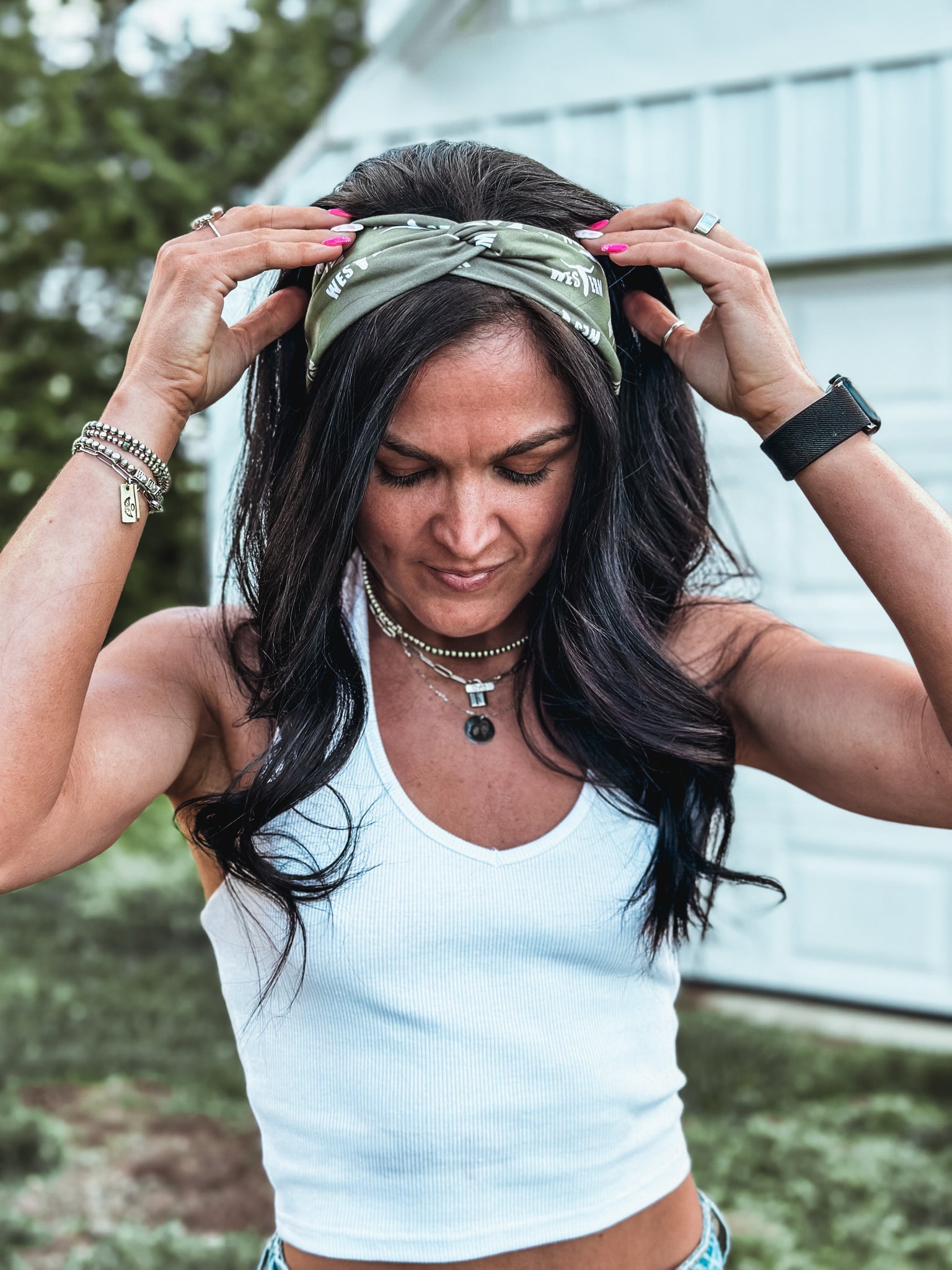 Brand Twist Headband - Olive Green