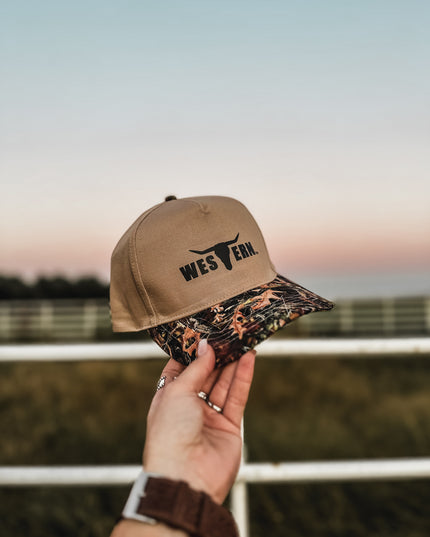 Brand Black Logo Hat - Camo Woods/Khaki