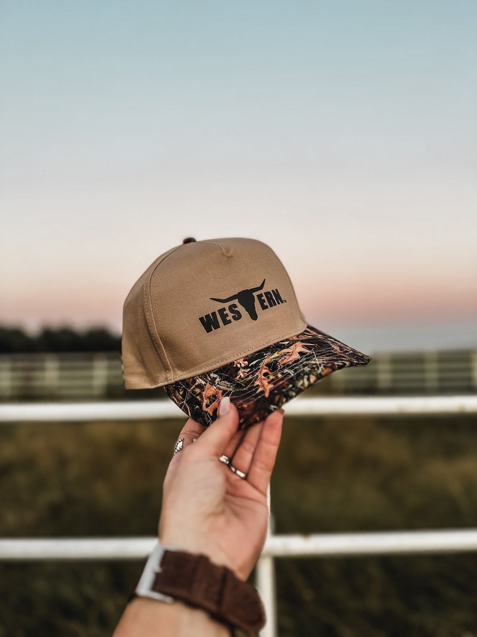Brand Black Logo Hat - Camo Woods/Khaki