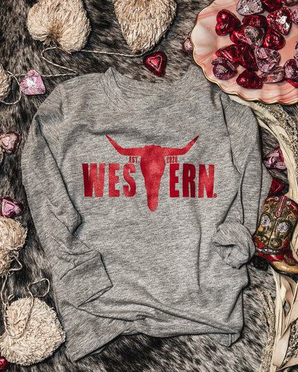 Brand Logo Longsleeve Toddler - Red/Grey