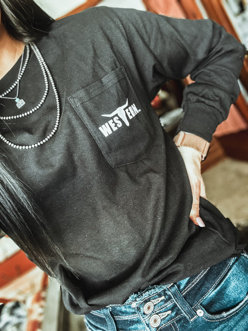 Brand Logo Pocket Longsleeve - Black