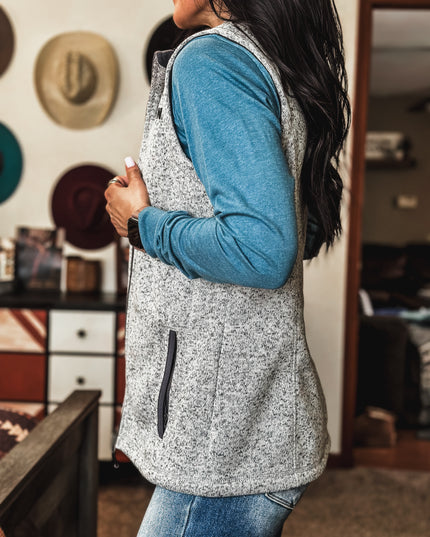 Brand Fleece Vest - Heather Grey