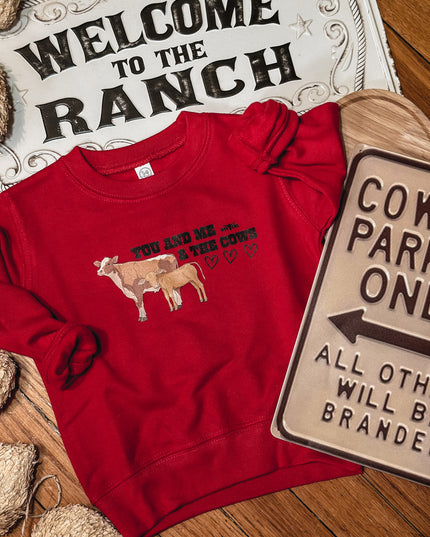 Cow Valentine Crew - Red