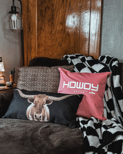 HOWDY Pillow Cover - Pink