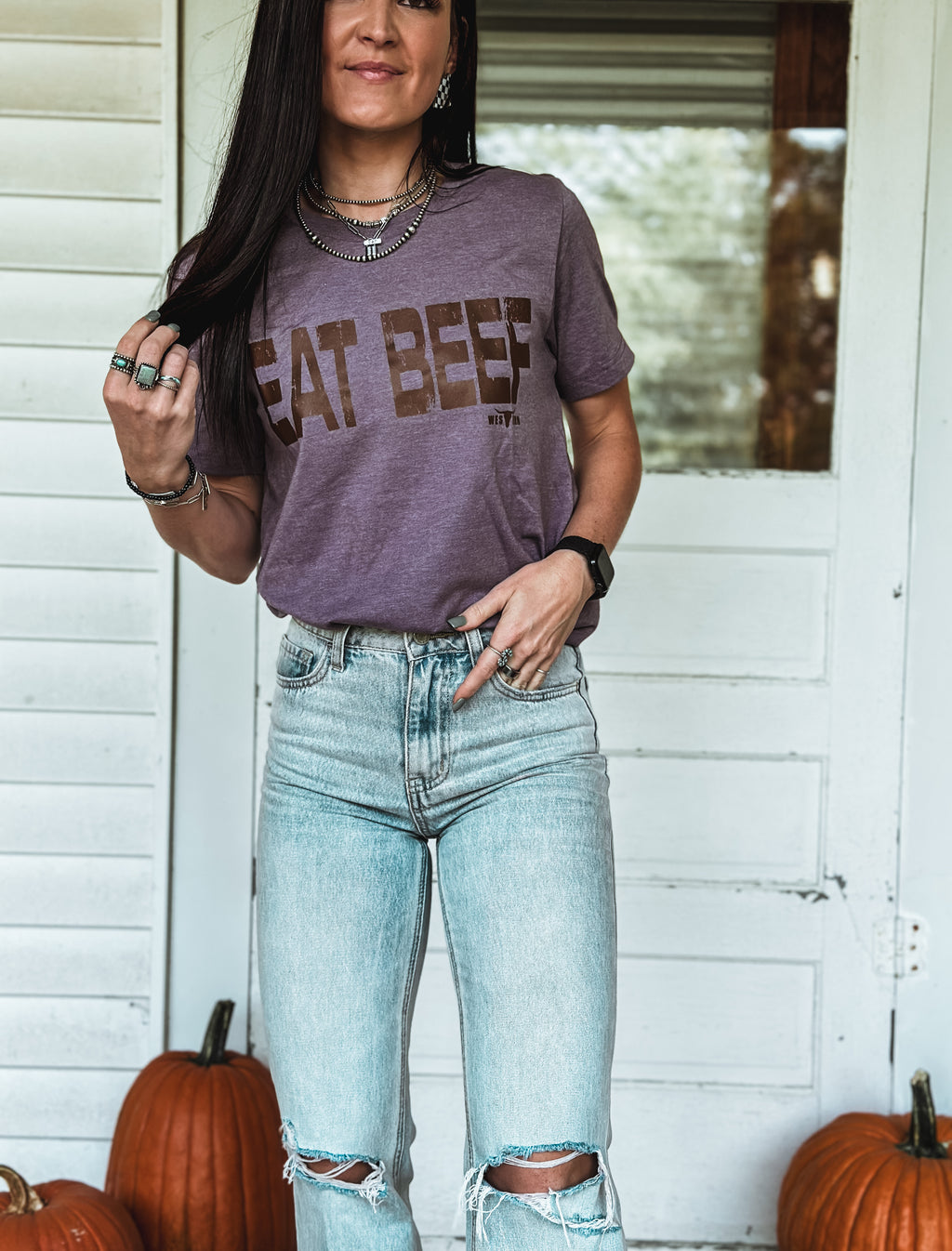 EAT BEEF - Dark Purple