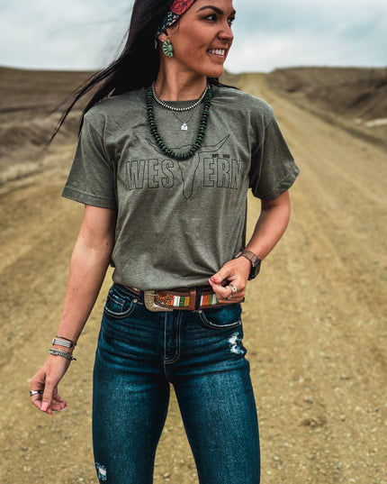 Brand T Outline Logo - Vintage Olive