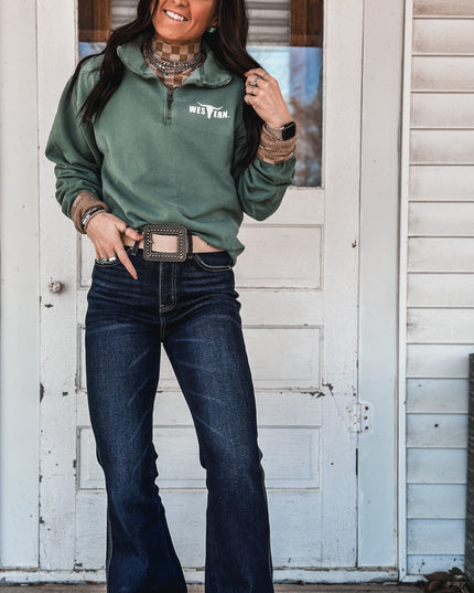 Brand 1/4 Zip Praire Sage