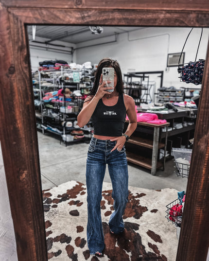 Brand Arizona Crop Tank - Charcoal