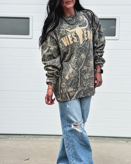 Deadwood Camo Crew - Cream Logo