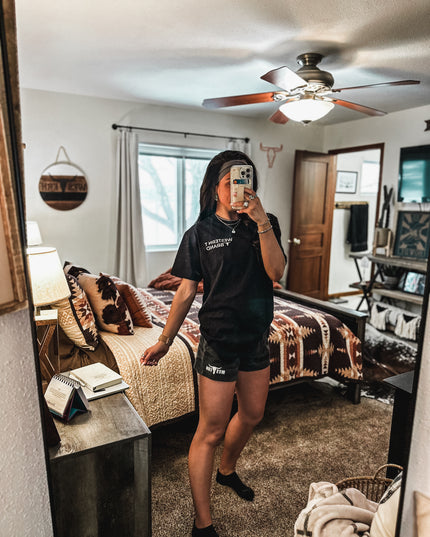 Brand Sueded Jersey Tee - Black