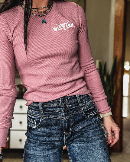 Brand Women's Knitted Thermal Longlseeve - Mauve