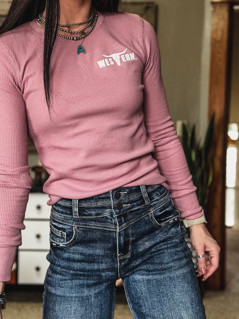 Brand Women's Knitted Thermal Longlseeve - Mauve