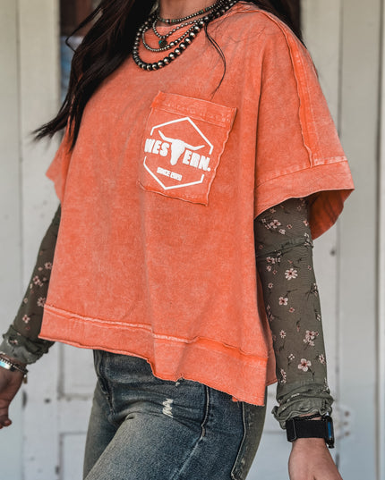 Brand Tulip Oversized Box Tee - Orange