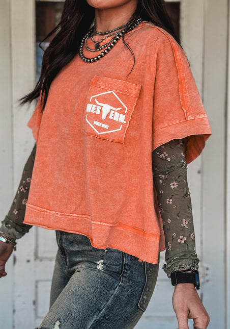 Brand Tulip Oversized Box Tee - Orange