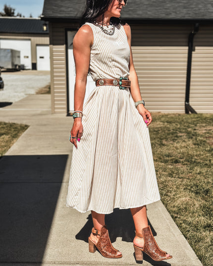 Spring Linen Stripe Dress