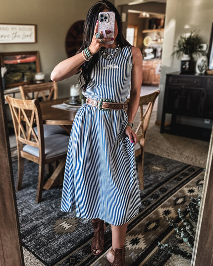 Spring Linen Stripe Dress