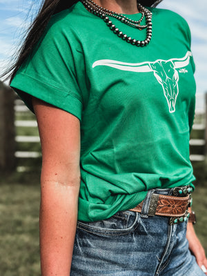 Longhorn Cuff T - Green