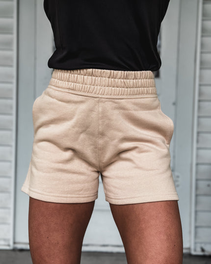 Brand Tri Jogger Shorts - Cream