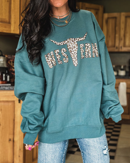 Brand Leopard Logo Crew