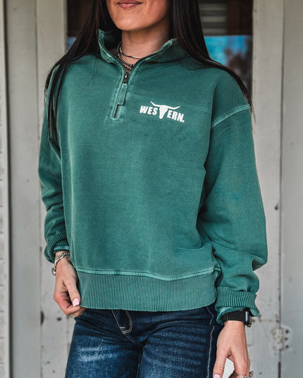 Brand Sammy Pullover 1/4 Zip - Dark Jade