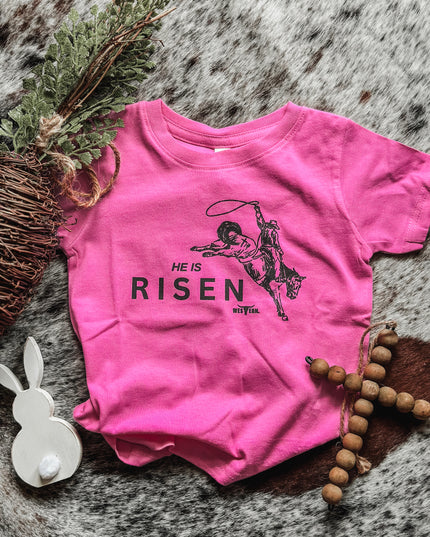 He is Risen Toddler - Hot Pink