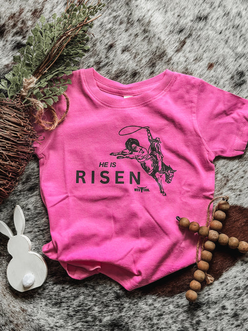 He is Risen Toddler - Hot Pink