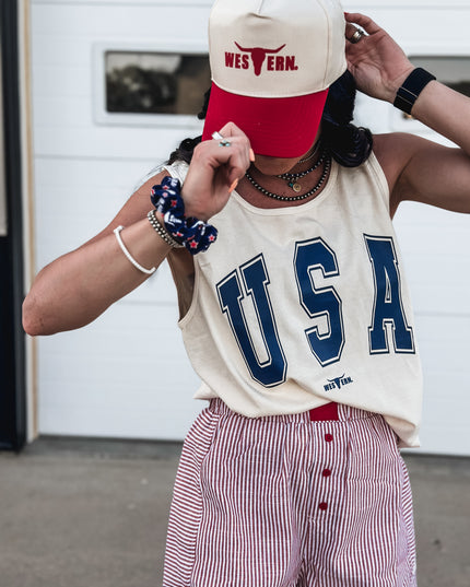 USA [block letters] Tank