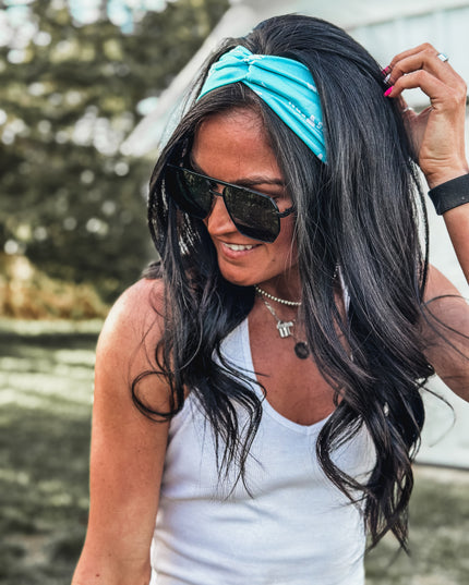 Brand Twist Headband - Turquoise