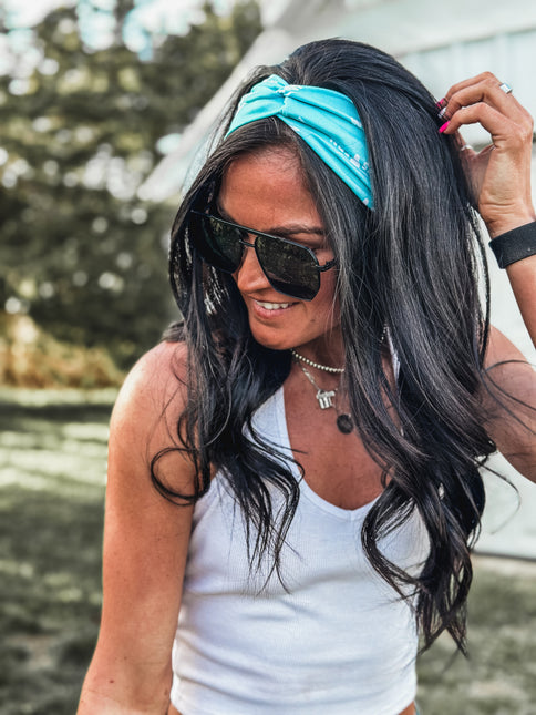 Brand Twist Headband - Turquoise