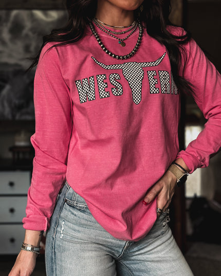 Brand Checker Logo Longsleeve - Pink