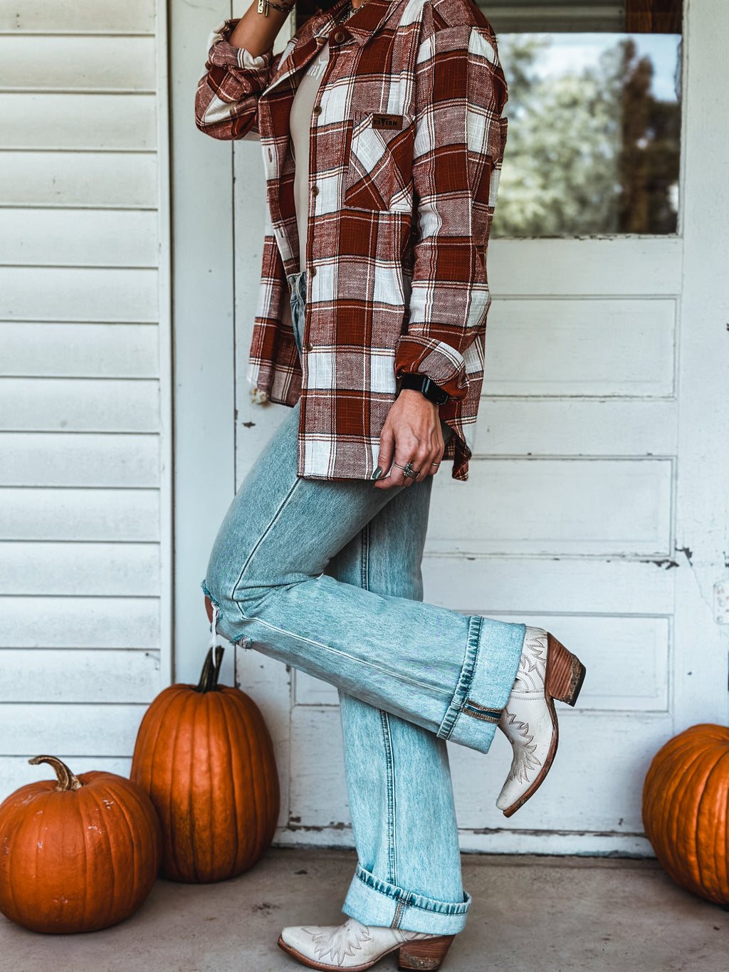 Brand Macon Plaid Flannel - Orange