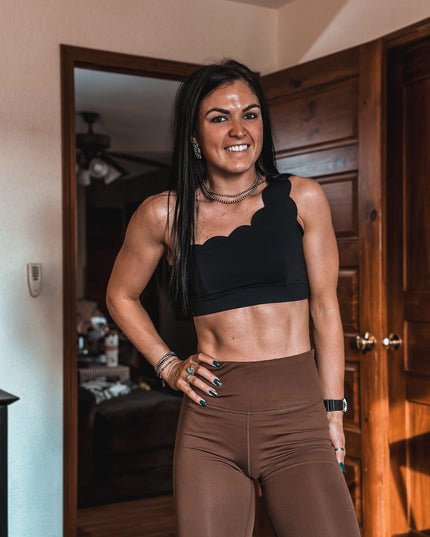 Brand Petal One Shoulder Bra - Black