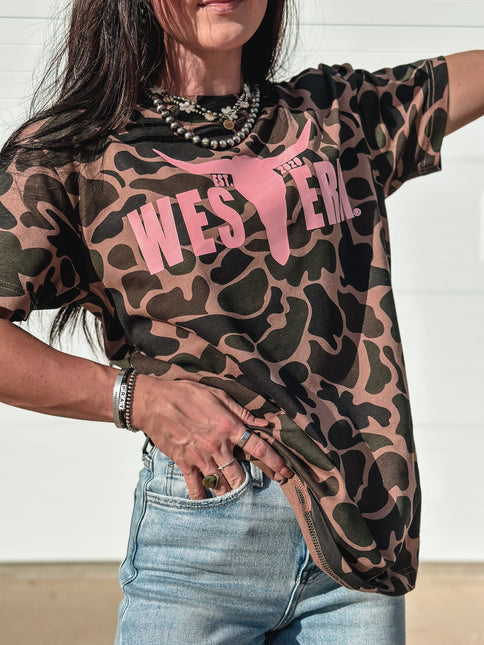 Duck Camo T - Pink Logo