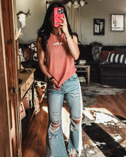 Brand Athleisure Tank - Coral