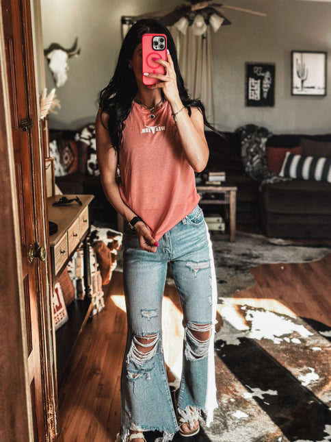 Brand Athleisure Tank - Coral