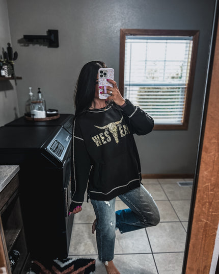 Stitch Seam Boxy Sweatshirt