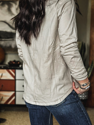 Brand Bozeman Button Longsleeve - Cream