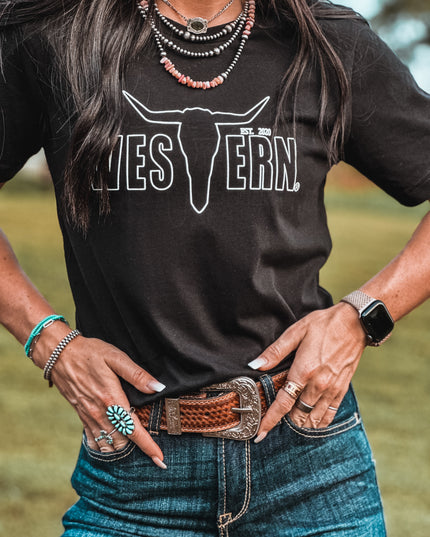 Brand T White Outline Logo - Black