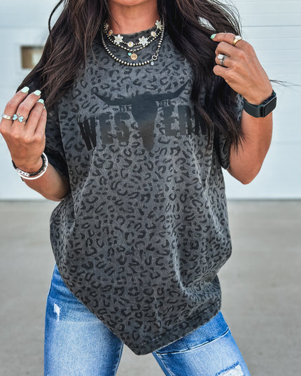 Brand Logo T Vintage Leopard - Black
