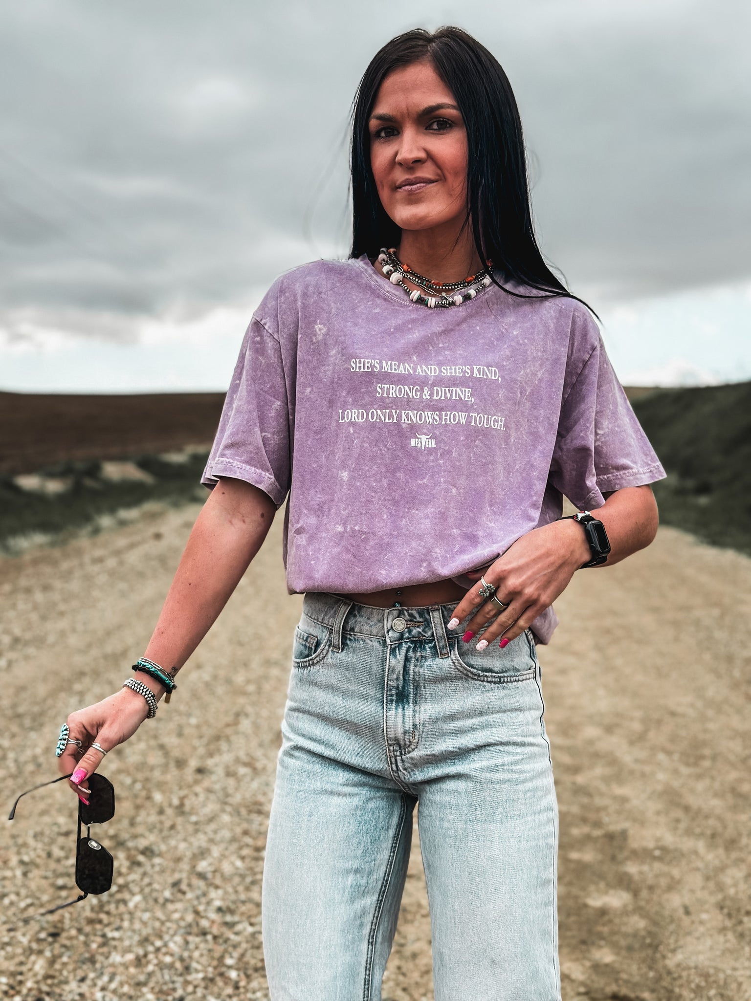 Strong + Divine Oversized Tee - Lavender