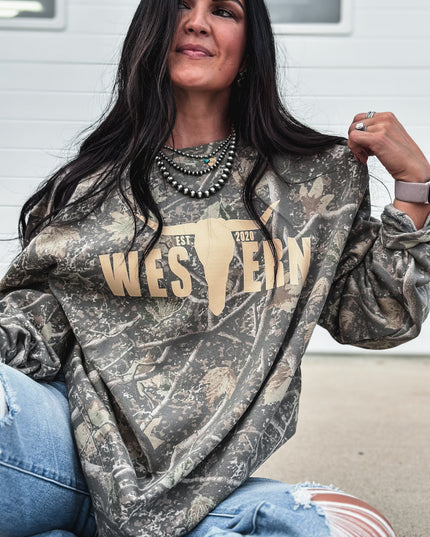 Deadwood Camo Crew - Cream Logo