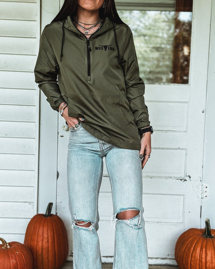 Brand Scuba 1/4 Zip Windbreaker  - Army