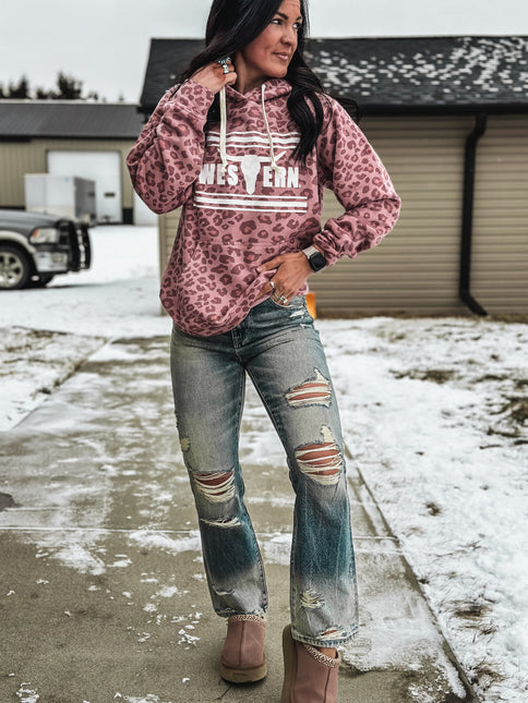 Brand Hoodie - Pink Leopard