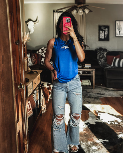 Brand Athleisure Tank - Blue