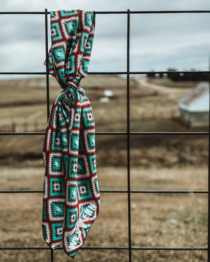 Brand Wild Rag Turq/Orange Aztec